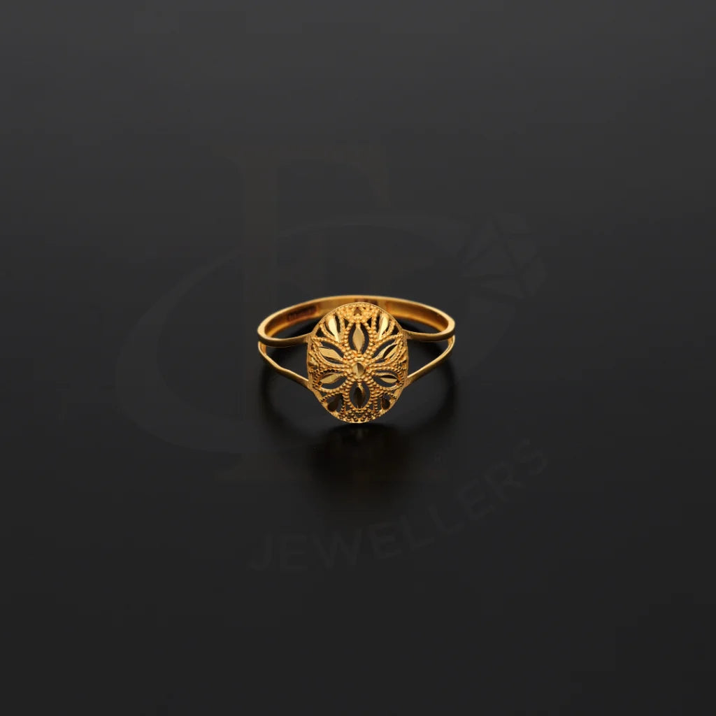 Gold Floral Design Ring 21Kt - Fkjrn21Km8550 Rings