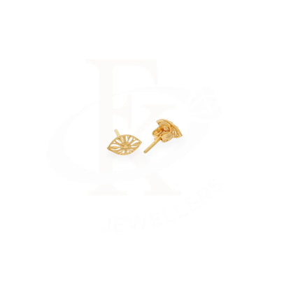 Gold Floral Shaped Stud Earrings 21Kt - Fkjern21Km7967