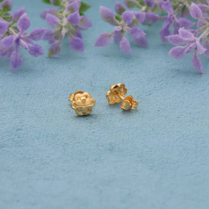 Gold Floral Studs Earrings 18Kt - Fkjern18K8223