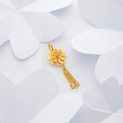 Gold Floral Style Pendant 21Kt - Fkjpnd21Km8431 Pendants