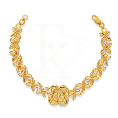 Gold Flower And Leaf Bracelet 21Kt - Fkjbrl21Km5165 Bracelets