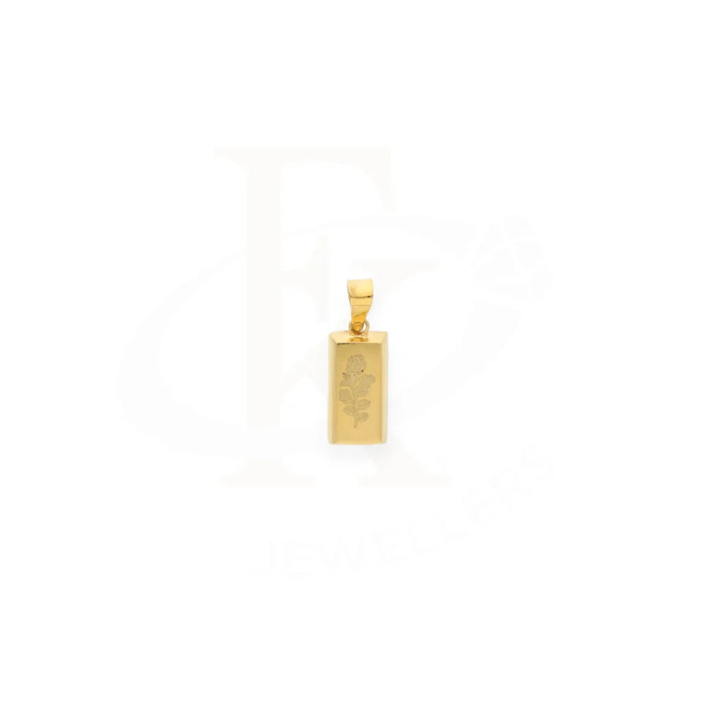 Gold Flower Bar Pendant 21Kt - Fkjpnd21Km8036 Pendants