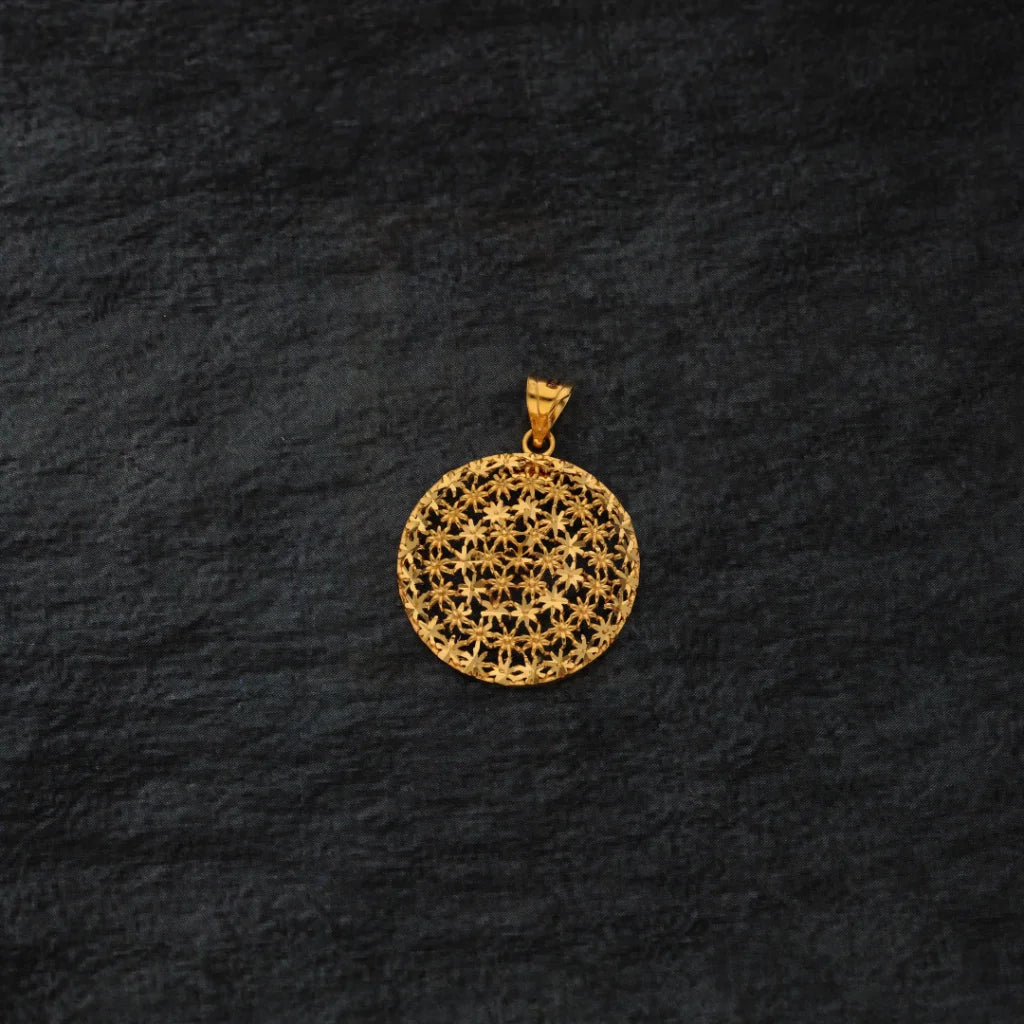 Gold Flower Design Pendant 21Kt - Fkjpnd21Km8373 Pendants