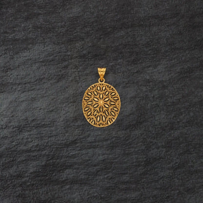 Gold Flower Design Pendant 21Kt - Fkjpnd21Km8384 Pendants