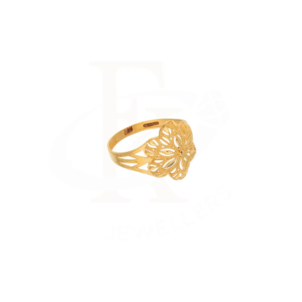 Gold Flower Floral Design Ring 21Kt - Fkjrn21Km8552 Rings