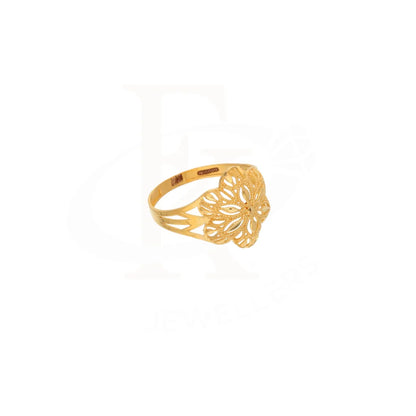 Gold Flower Floral Design Ring 21Kt - Fkjrn21Km8552 Rings