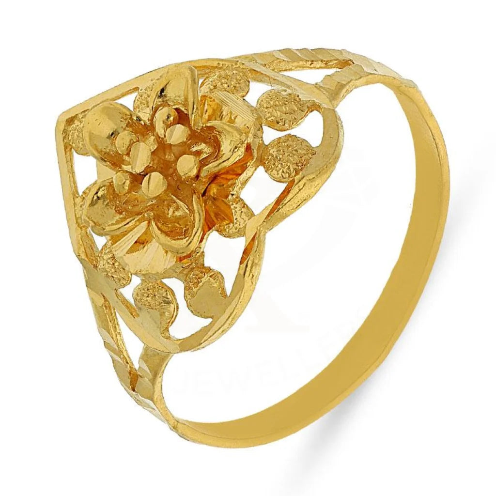 Gold Flower In Heart Ring 22Kt - Fkjrn22K2731 Rings