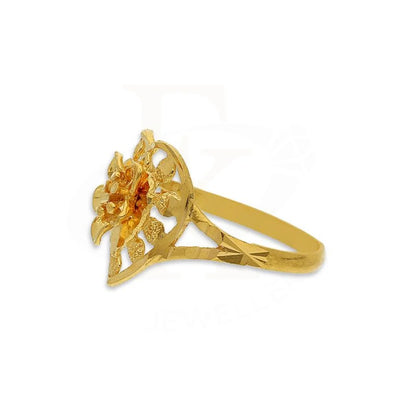 Gold Flower In Heart Ring 22Kt - Fkjrn22K2731 Rings