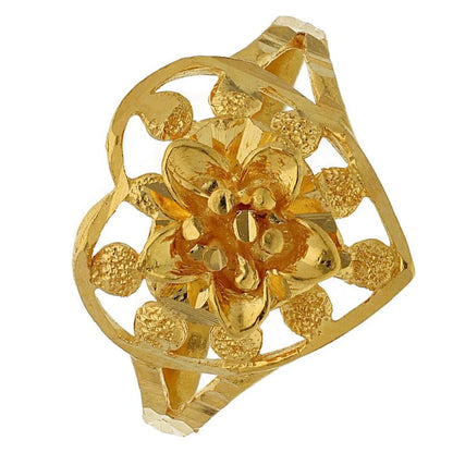 Gold Flower In Heart Ring 22Kt - Fkjrn22K2731 Rings