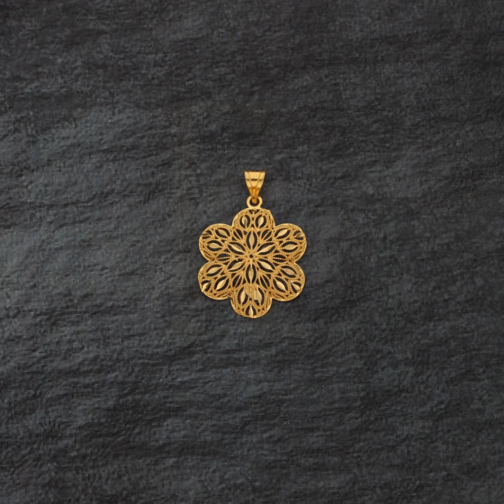 Gold Flower Pendant 21Kt - Fkjpnd21Km8391 Pendants