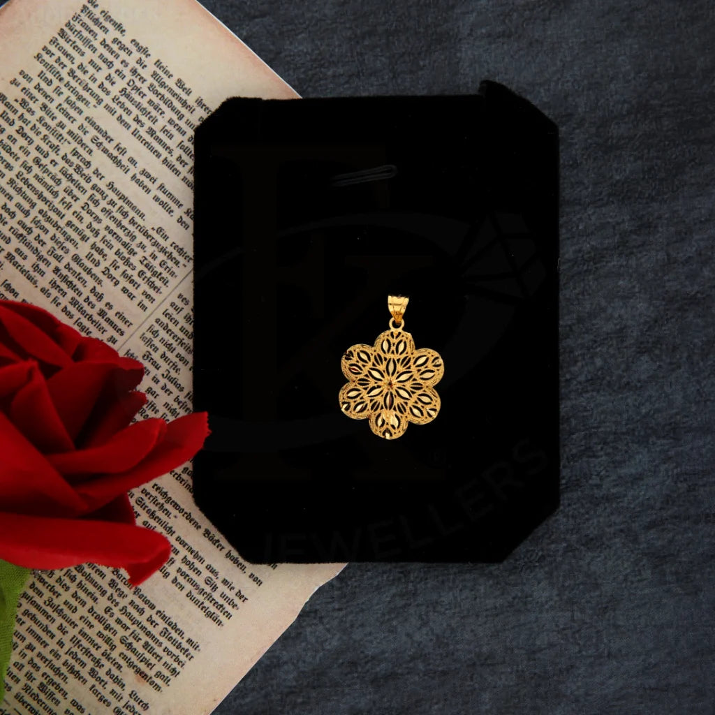 Gold Flower Pendant 21Kt - Fkjpnd21Km8391 Pendants