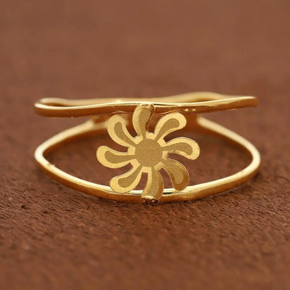 Gold Flower Ring 21Kt - Fkjrn21K2849 Rings