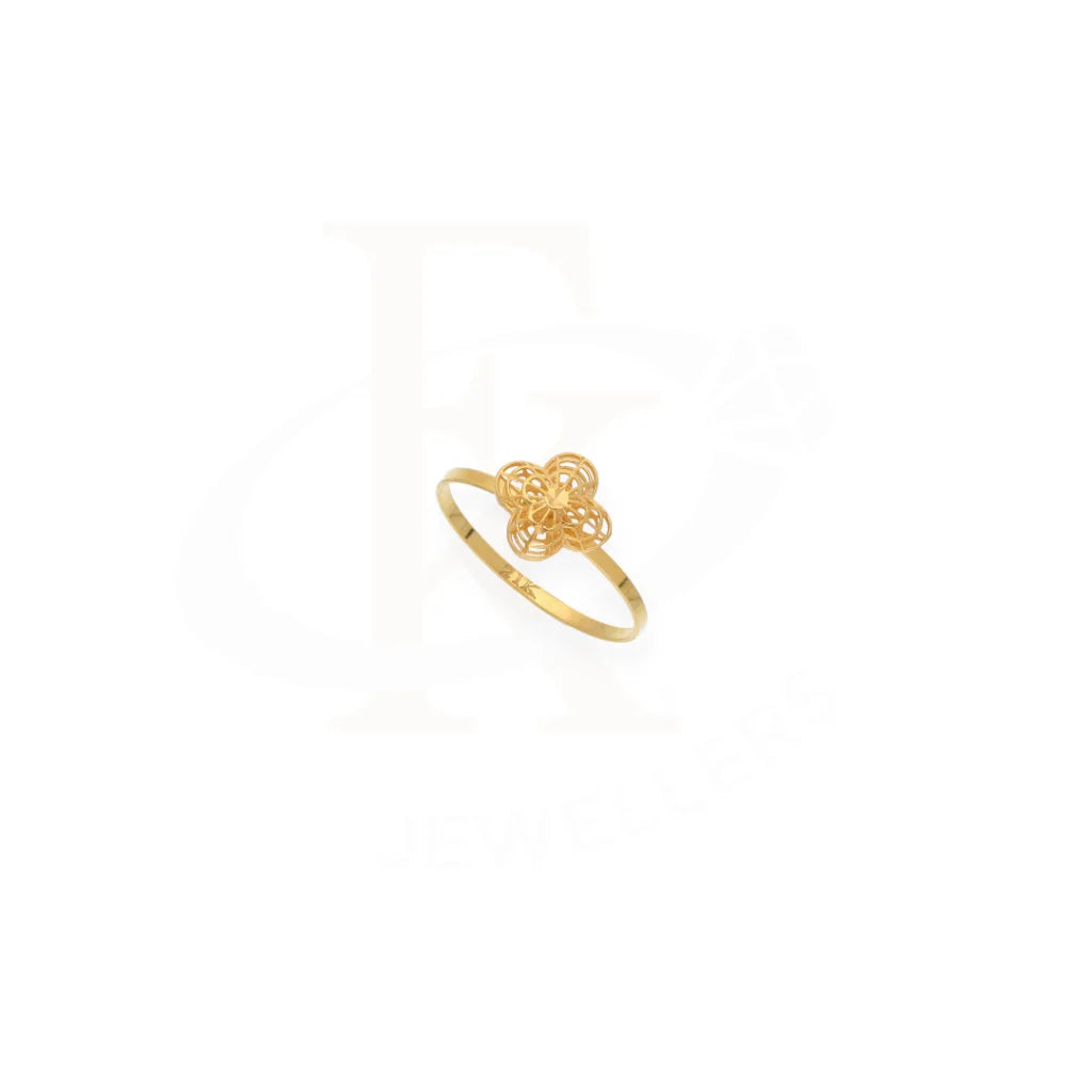 Gold Flower Ring 21Kt - Fkjrn21Km8114 Rings