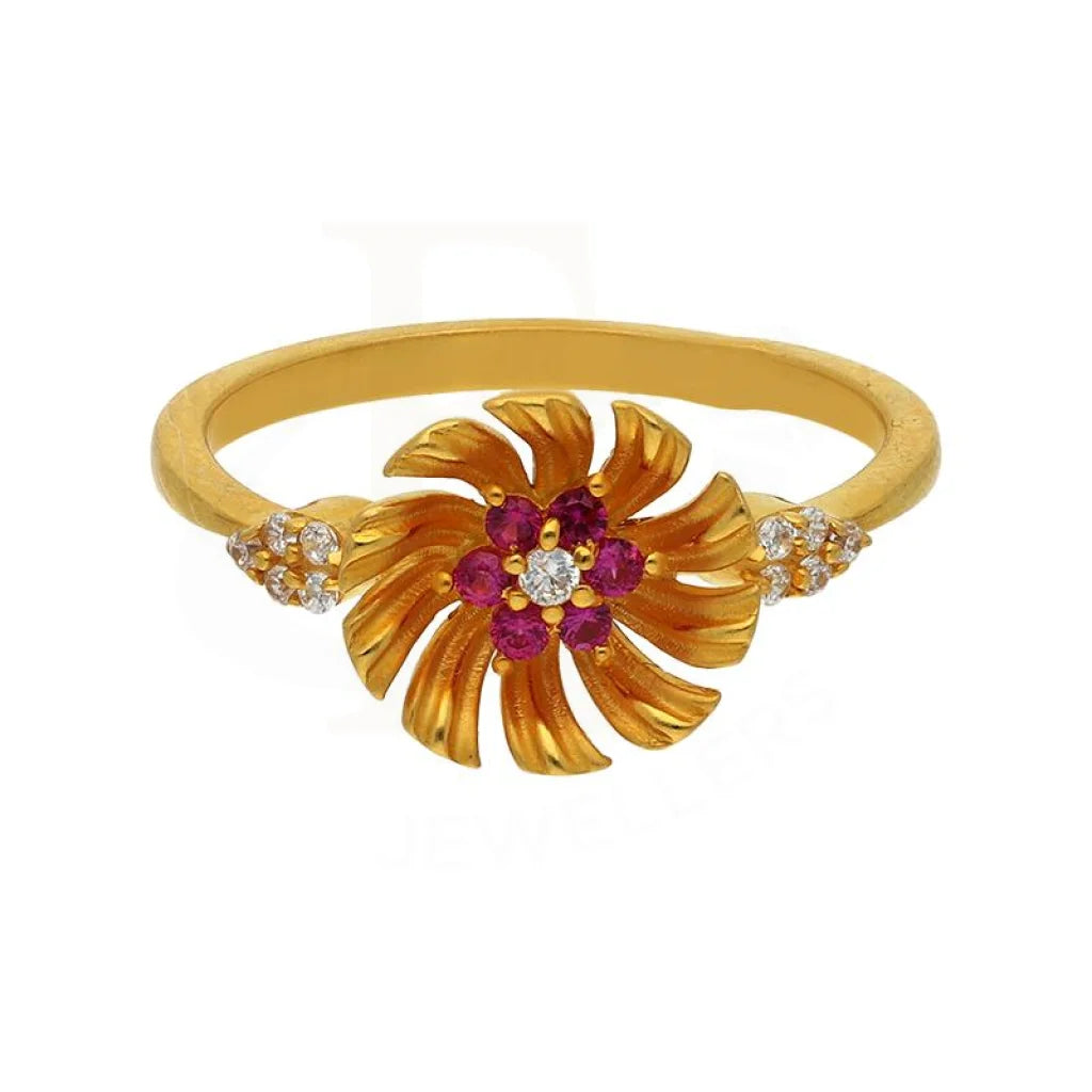 Gold Flower Ring 22Kt - Fkjrn22K2815 Rings