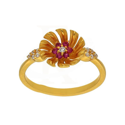 Gold Flower Ring 22Kt - Fkjrn22K2815 Rings