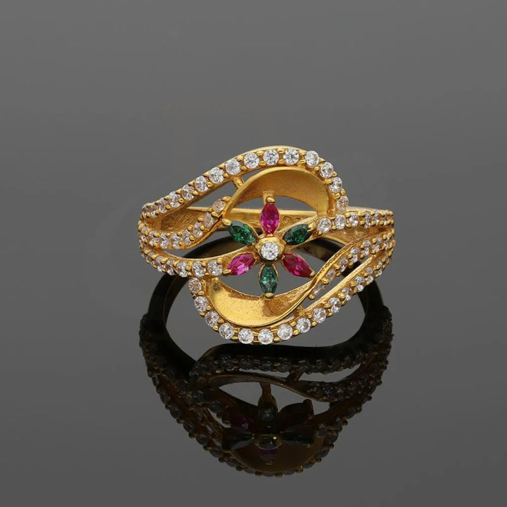 Gold Flower Ring 22Kt - Fkjrn22K2833 Rings