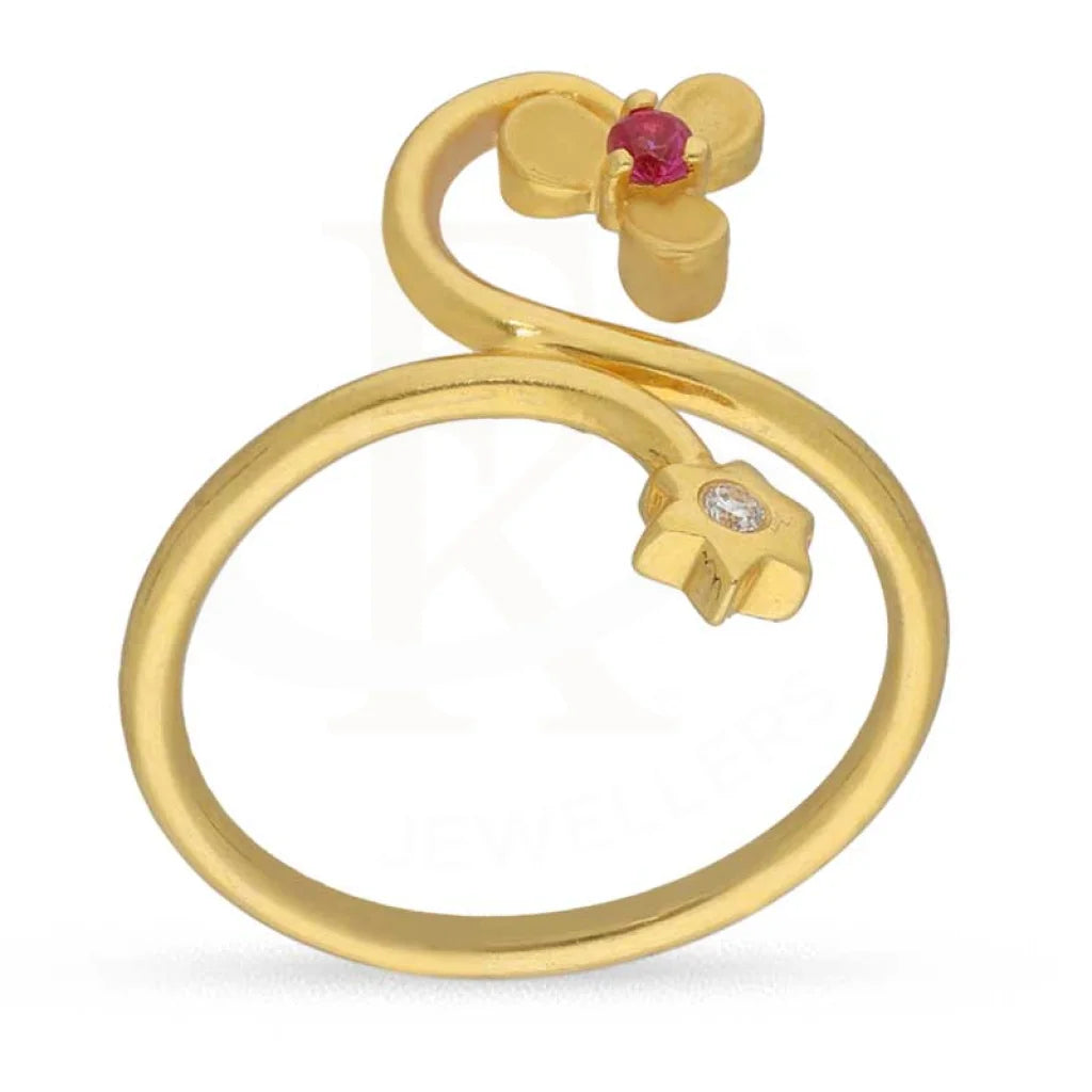 Gold Flower Ring 22Kt - Fkjrn22K3175 Rings