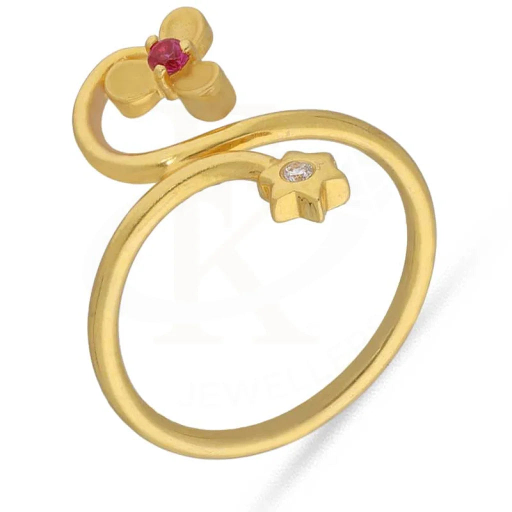 Gold Flower Ring 22Kt - Fkjrn22K3175 Rings