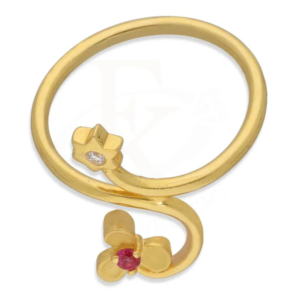 Gold Flower Ring 22Kt - Fkjrn22K3175 Rings