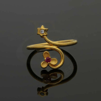 Gold Flower Ring 22Kt - Fkjrn22K3175 Rings