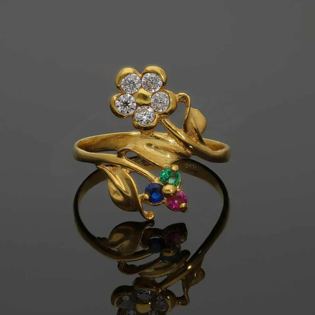 Gold Flower Ring 22Kt - Fkjrn22K3182 Rings