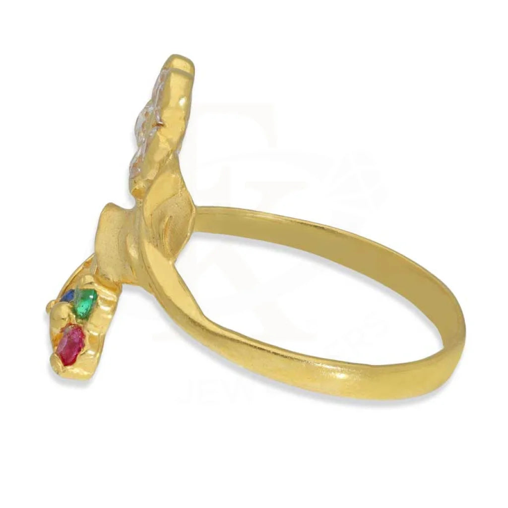 Gold Flower Ring 22Kt - Fkjrn22K3182 Rings