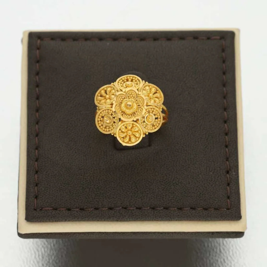 Gold Flower Ring 22Kt - Fkjrn22K3208 Rings