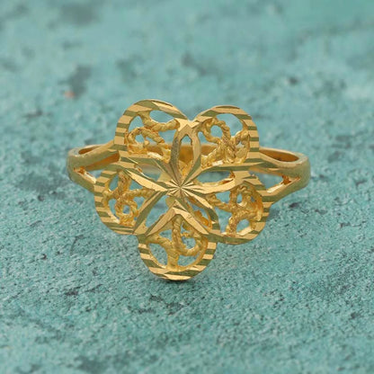 Gold Flower Ring 22Kt - Fkjrn22K3663 Rings