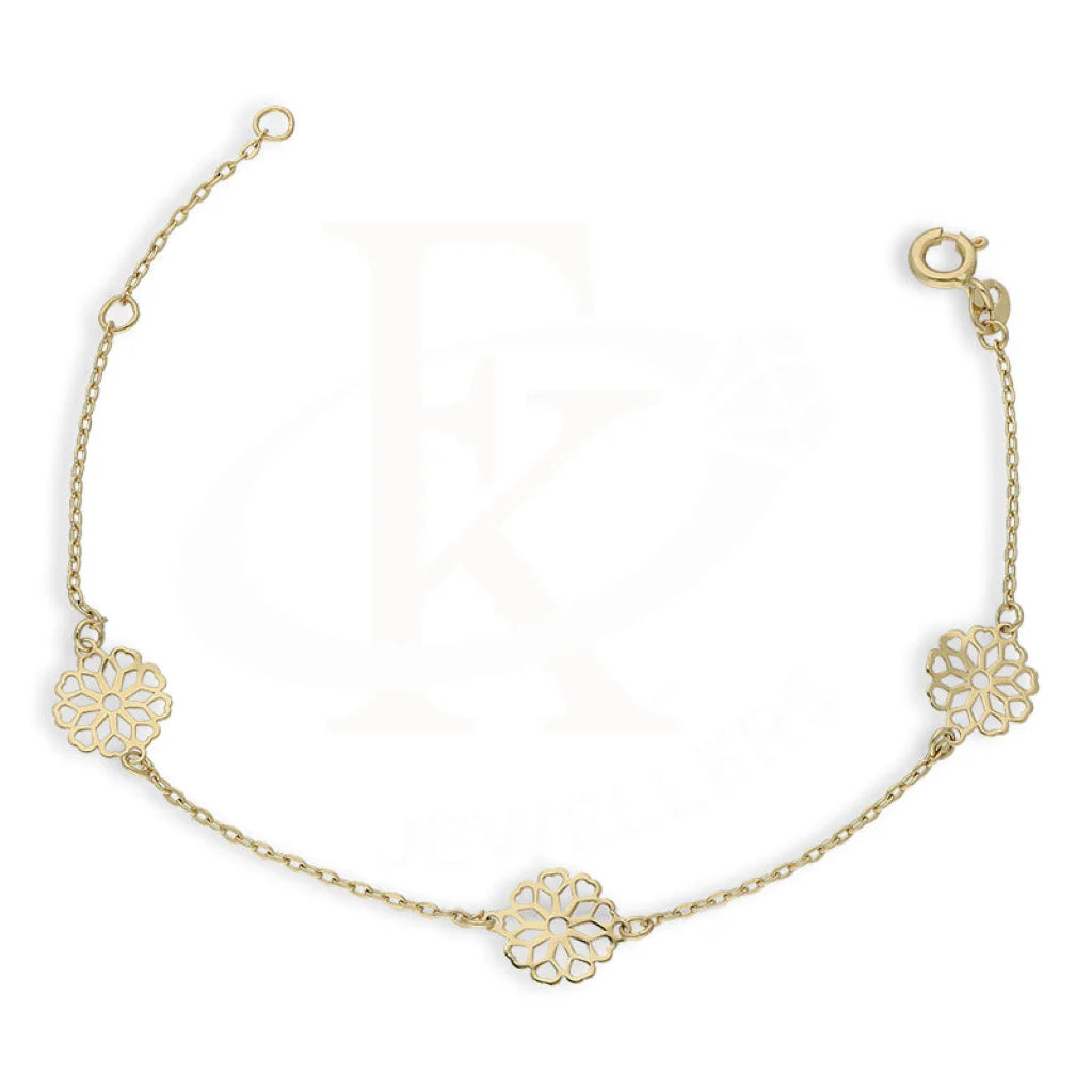 Gold Flower Shaped Bracelet 18Kt - Fkjbrl18K5330 Bracelets