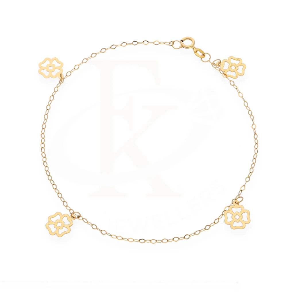 Gold Flower Shaped Bracelet 18Kt - Fkjern18K7793 Bracelets