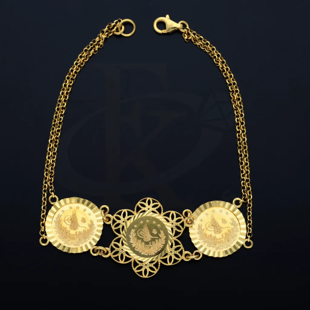 Gold Flower Shaped Bracelet 21Kt - Fkjbrl21K7502 Bracelets