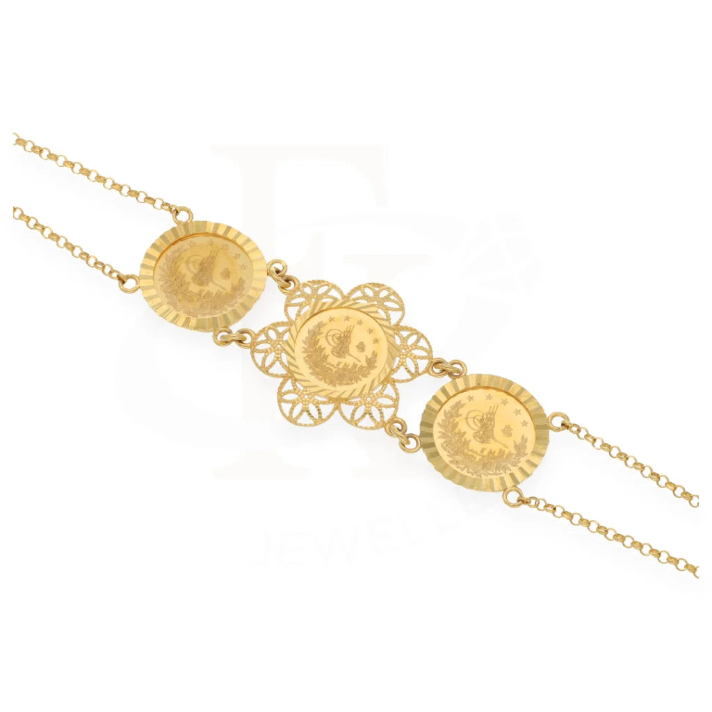 Gold Flower Shaped Bracelet 21Kt - Fkjbrl21K7502 Bracelets