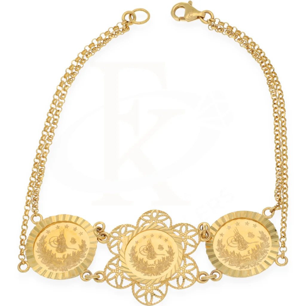 Gold Flower Shaped Bracelet 21Kt - Fkjbrl21K7502 Bracelets