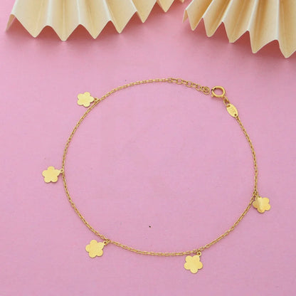 Gold Flower Shaped Bracelet 18Kt - Fkjbrl18K7799 Bracelets