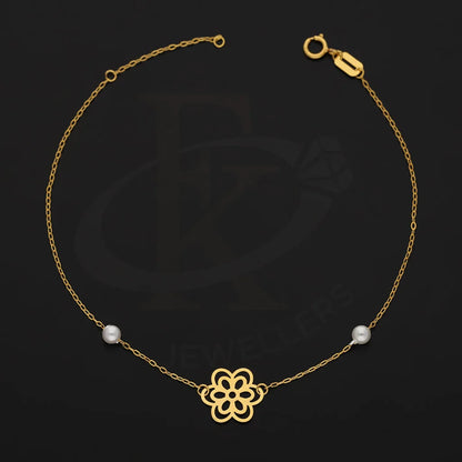 Gold Flower Shaped Bracelet 21Kt - Fkjbrl21Km5391 Bracelets