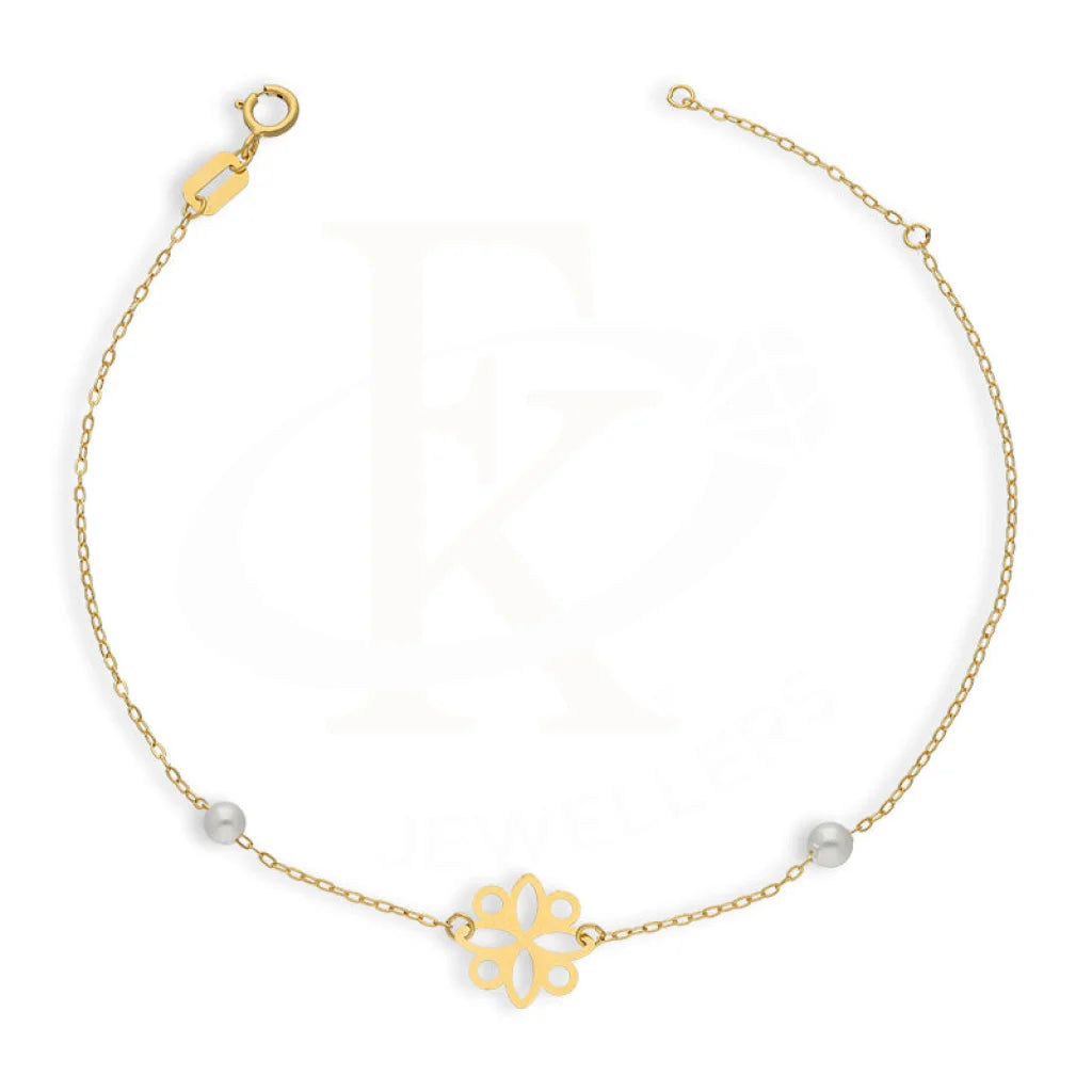 Gold Flower Shaped Bracelet 21Kt - Fkjbrl21Km5393 Bracelets