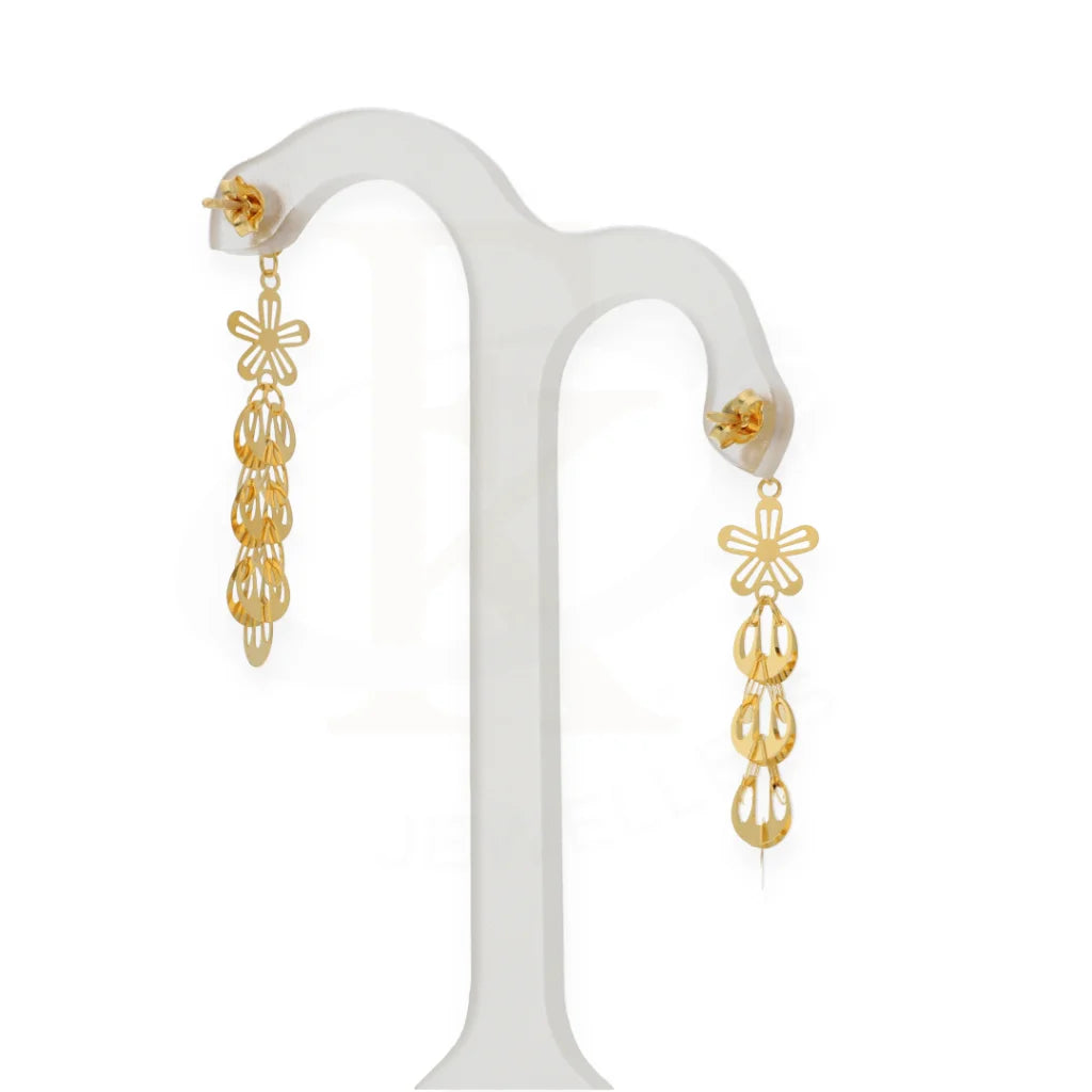 أقراط ذهبية على شكل زهرة عيار 21 قيراطًا - Fkjern21K7991