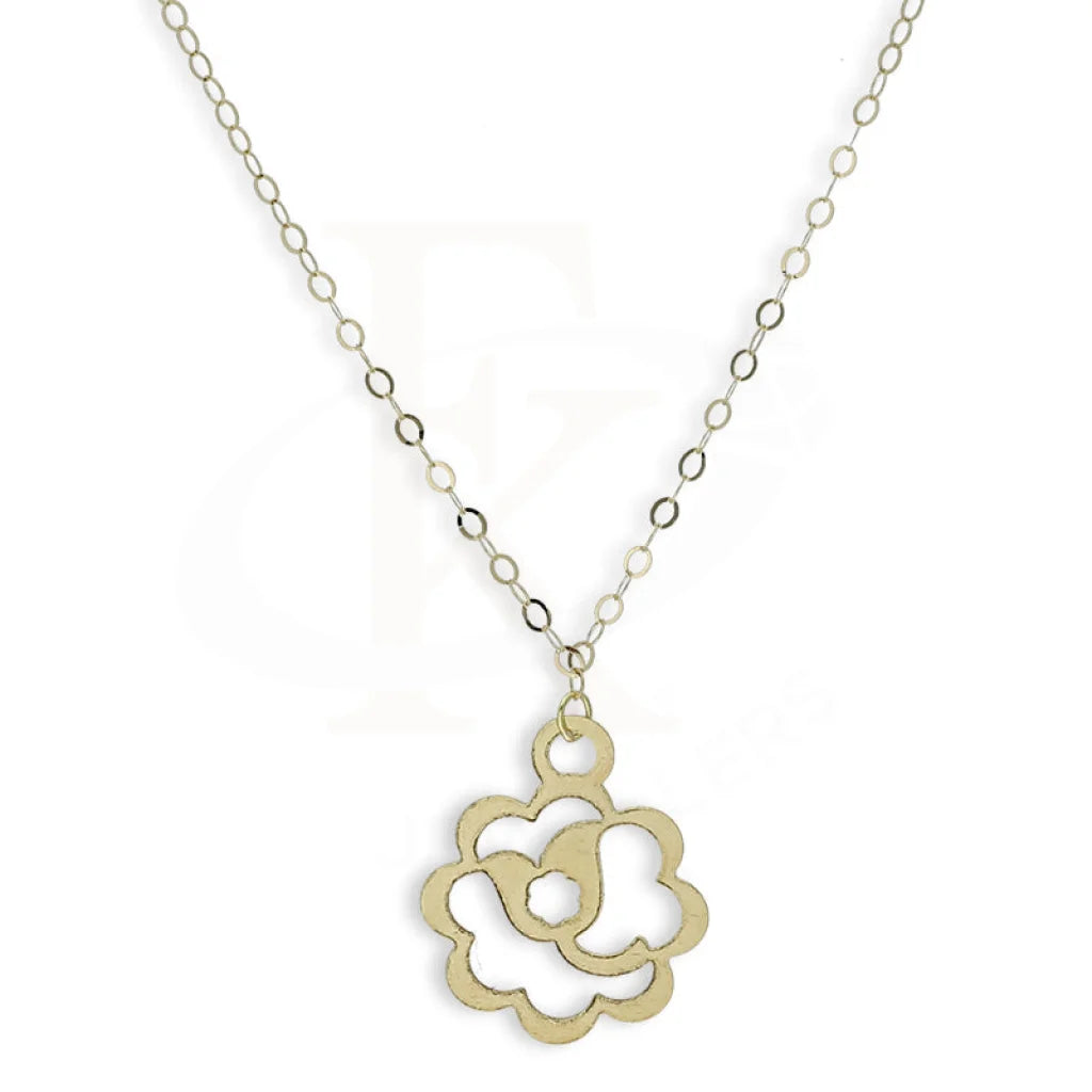 Gold Flower Shaped Necklace 18Kt - Fkjnkl18Km5292 Necklaces