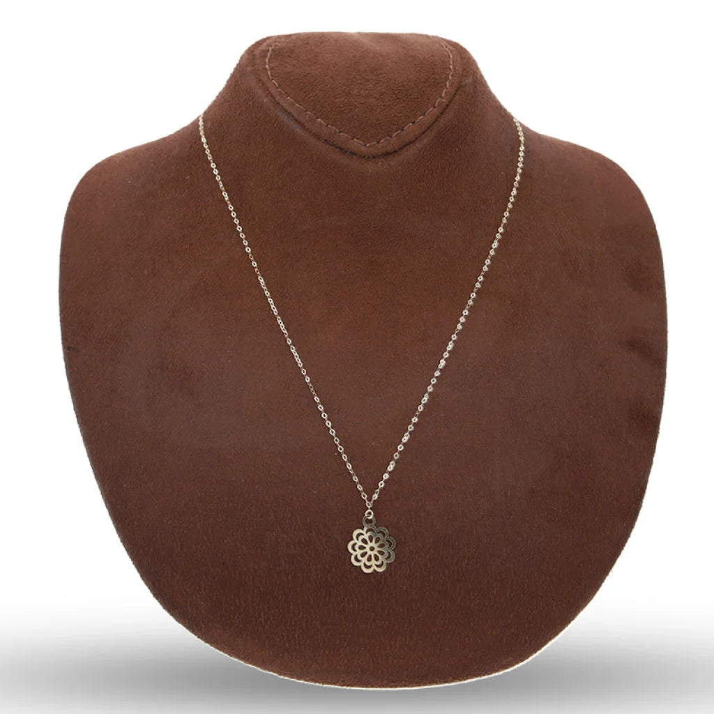 Gold Flower Shaped Necklace 18Kt - Fkjnkl18Km5295 Necklaces