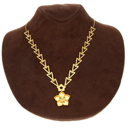 Gold Flower Shaped Necklace 21Kt - Fkjnkl21K7737 Necklaces