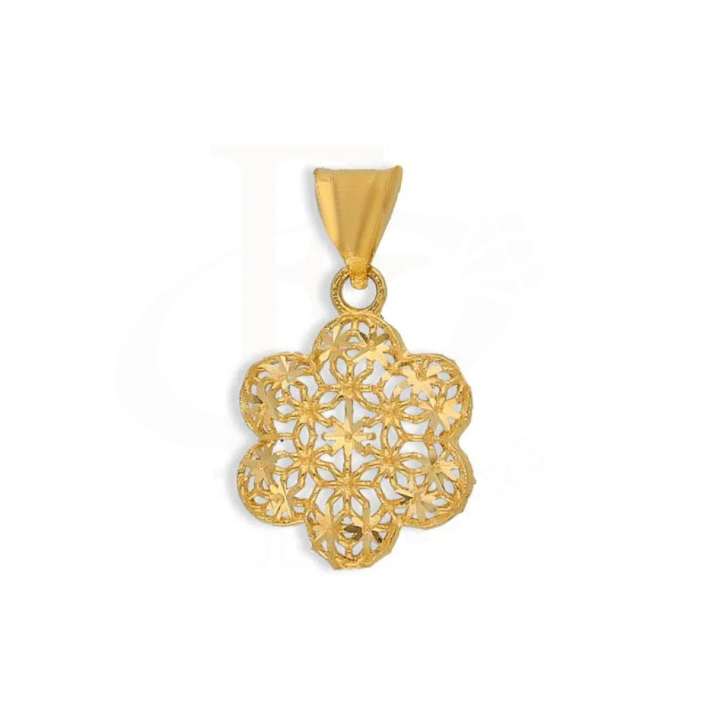 Gold Flower Shaped Pendant 21Kt - Fkjpnd21K3076 Pendants