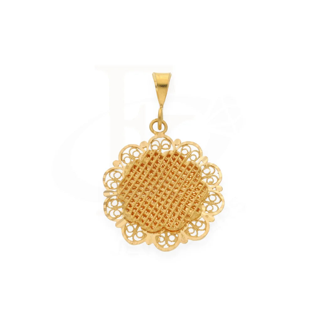 Gold Flower Shaped Pendant 21Kt - Fkjpnd21K7590 Pendants