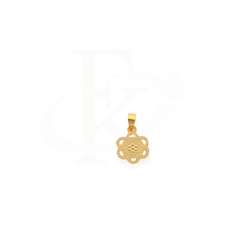 Gold Flower Shaped Pendant 21Kt - Fkjpnd21K7591 Pendants