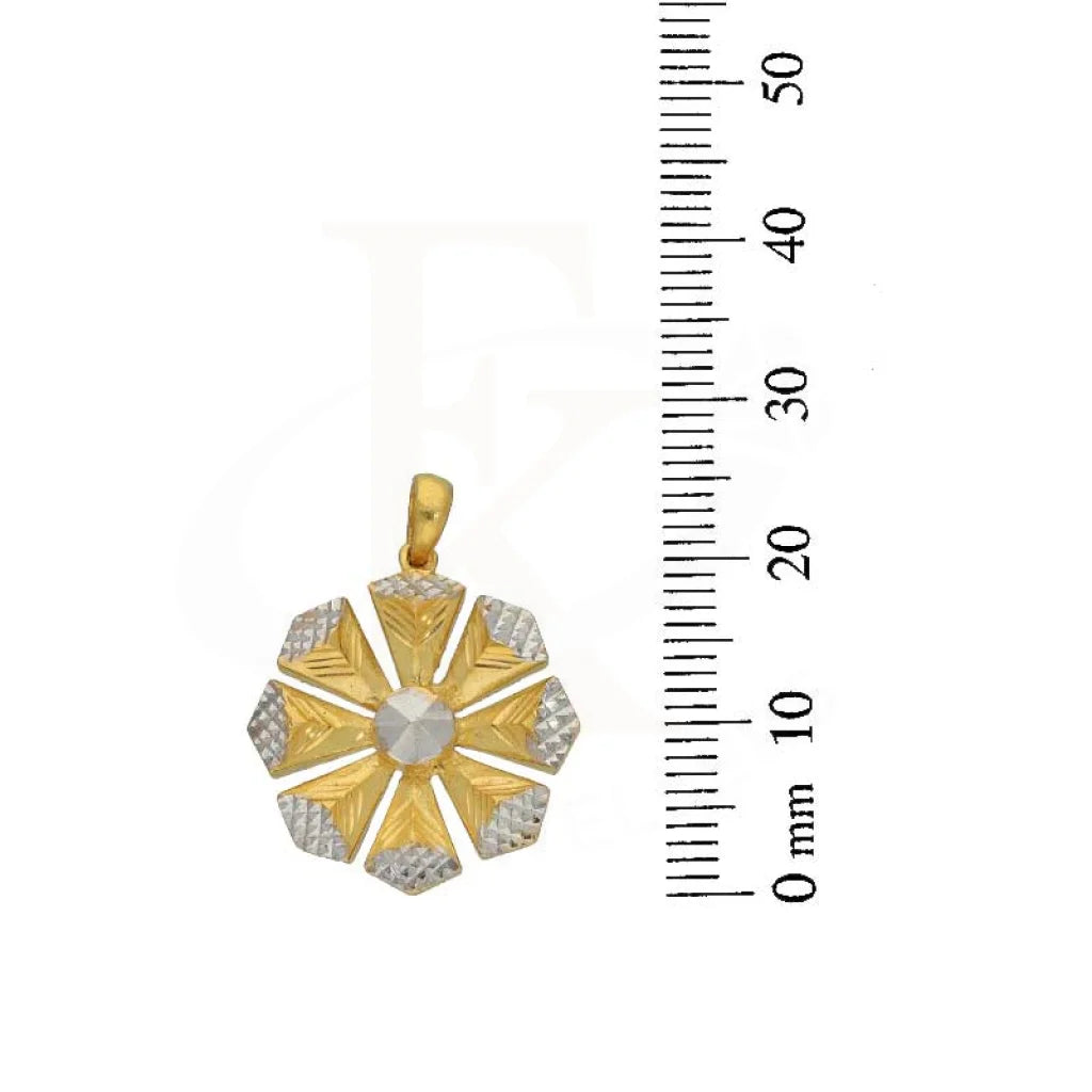 Gold Flower Shaped Pendant 22Kt - Fkjpnd22K2742 Pendants