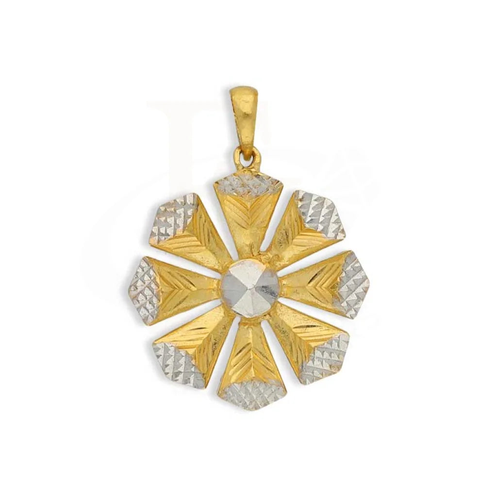 Gold Flower Shaped Pendant 22Kt - Fkjpnd22K2742 Pendants