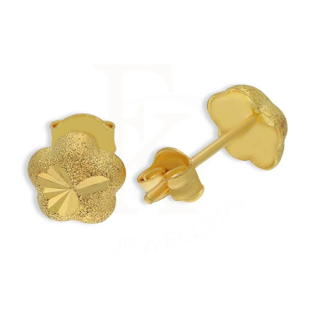 Gold Flower Shaped Pendant Set (Necklace And Earrings) 18Kt - Fkjnklst18K2439 Sets