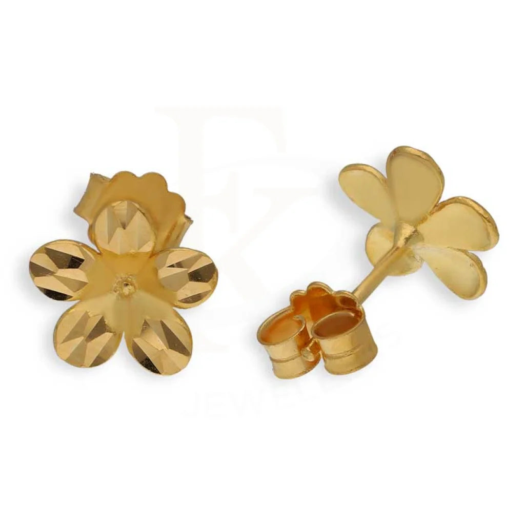 Gold Flower Shaped Pendant Set (Necklace Earrings And Ring) 22Kt - Fkjnklst22K2394 Sets