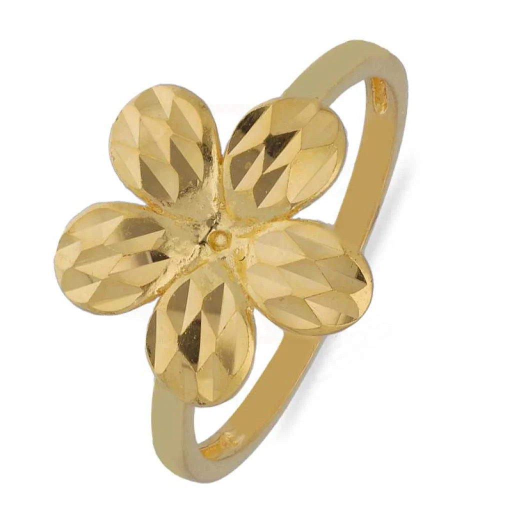 Gold Flower Shaped Pendant Set (Necklace Earrings And Ring) 22Kt - Fkjnklst22K2394 Sets