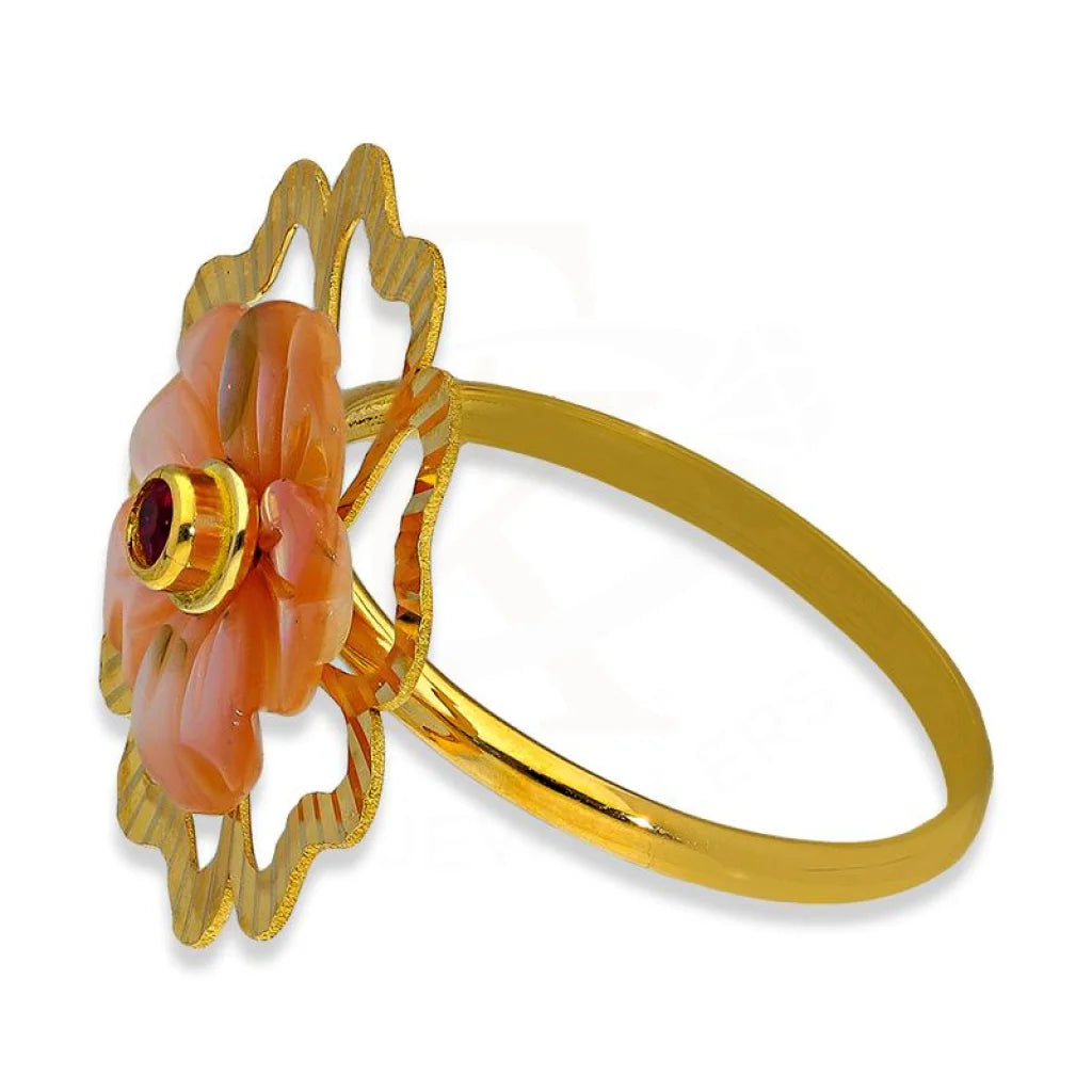 Gold Flower Shaped Ring 18Kt - Fkjrn18K3020 Rings