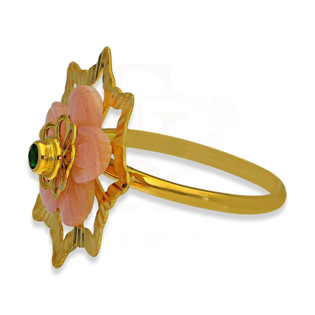 Gold Flower Shaped Ring 18Kt - Fkjrn18K3023 Rings